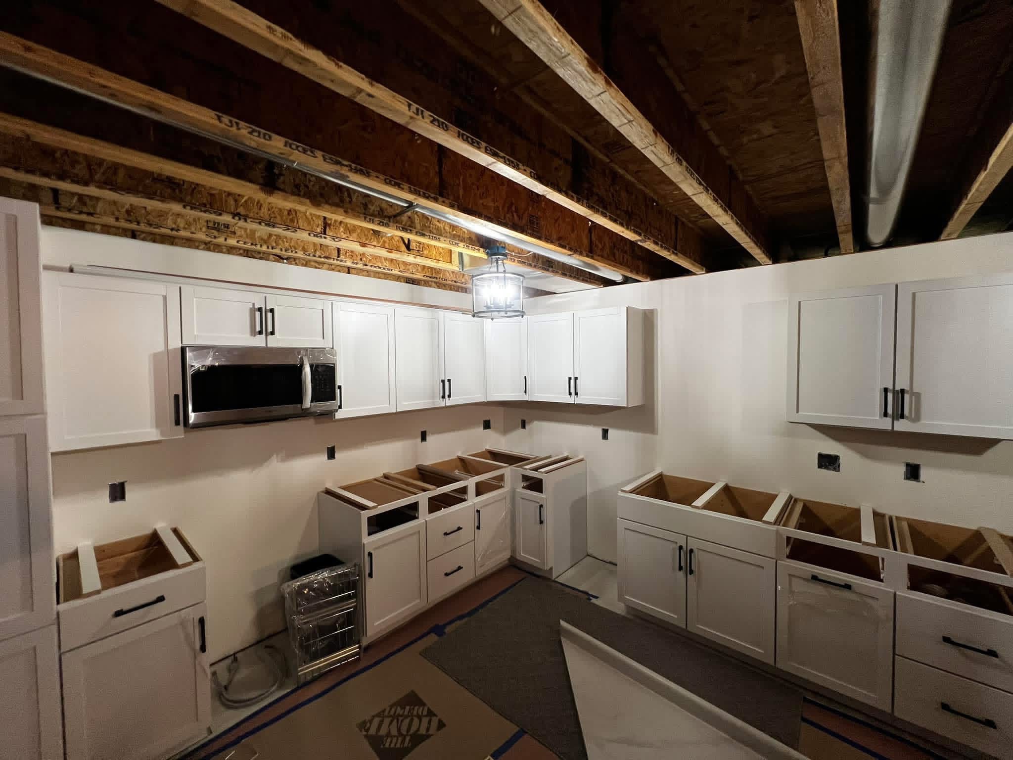 Cabinet installation in progress